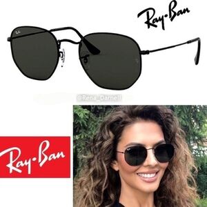 Ray-Ban Black Metal Aviator Sunglasses